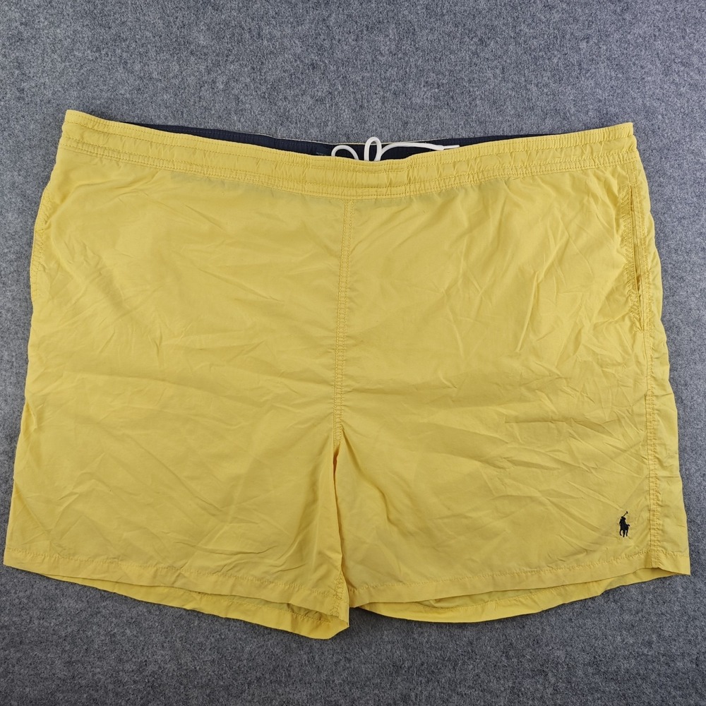 Polo Ralph Lauren Swim Trunks Mens 4xB Yellow Mesh Lined Drawstring Shorts